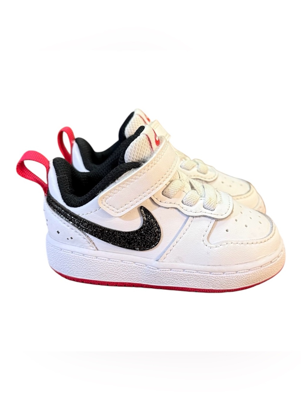 Nike Court Borough Low 2 SE Toddler Shoes White/Very Berry/Black Size 4C